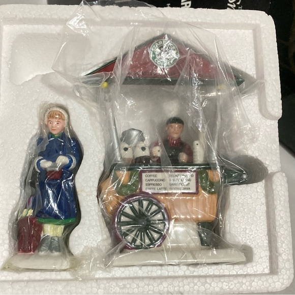 Department 56 Original Snow Village. “Starbucks Coffee Cart. Released 1995. - Picture 6 of 7